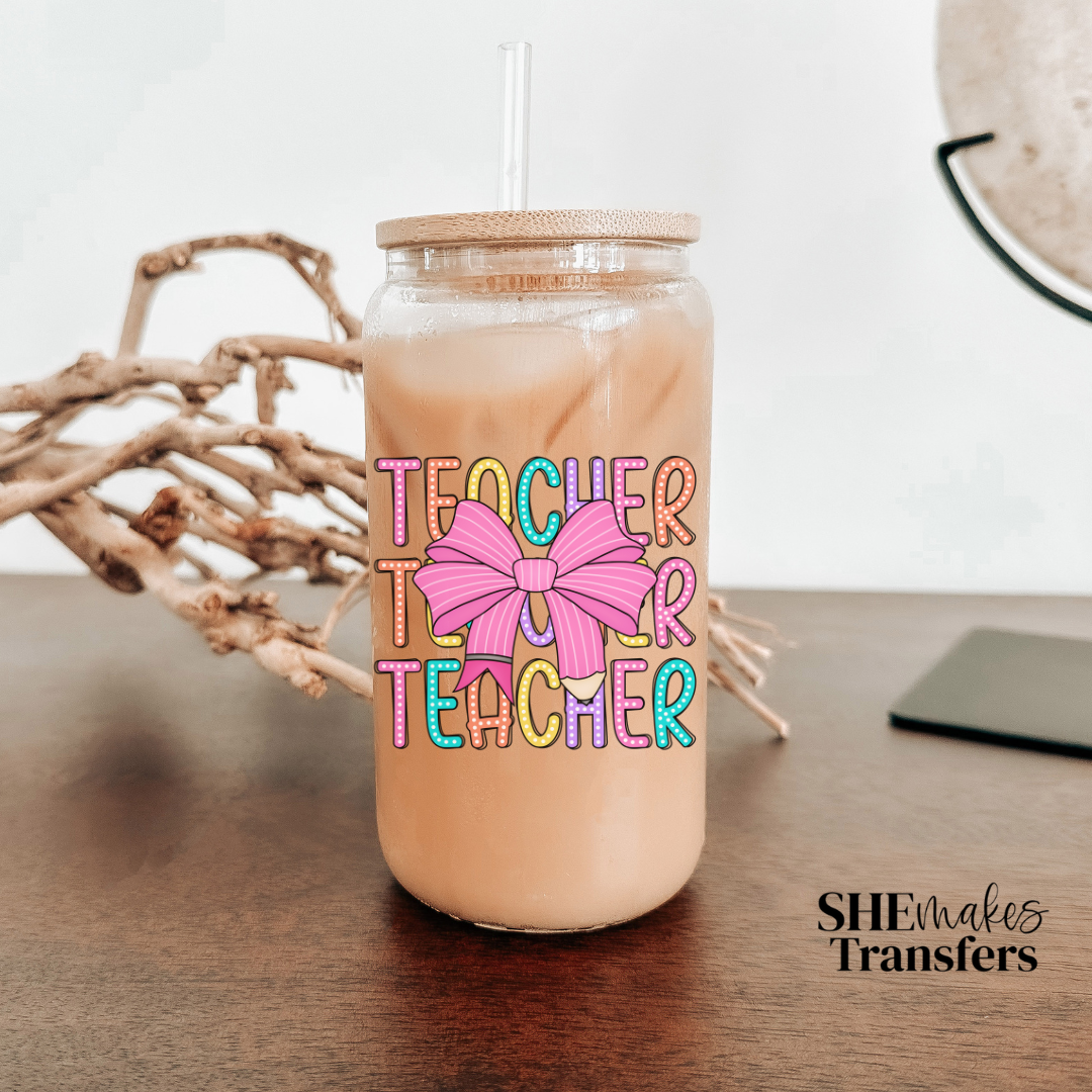 Teacher coquette cup decal