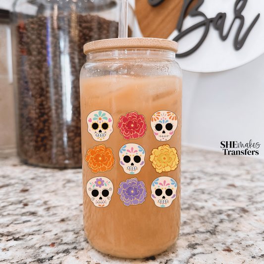 Sugar skulls cup decal