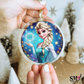 Blonde princess stained glass - ornament decal