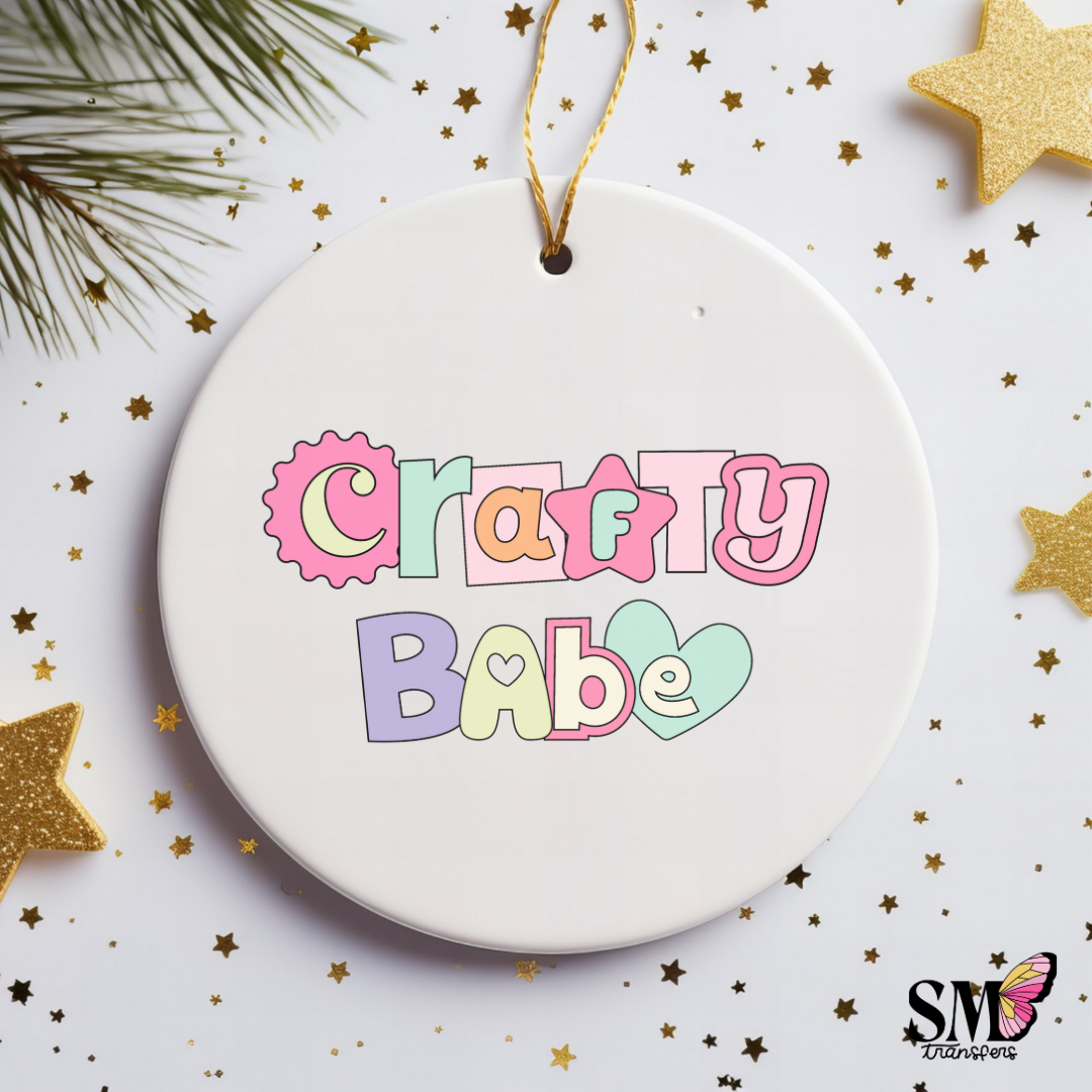 Crafty babe - ornament decal