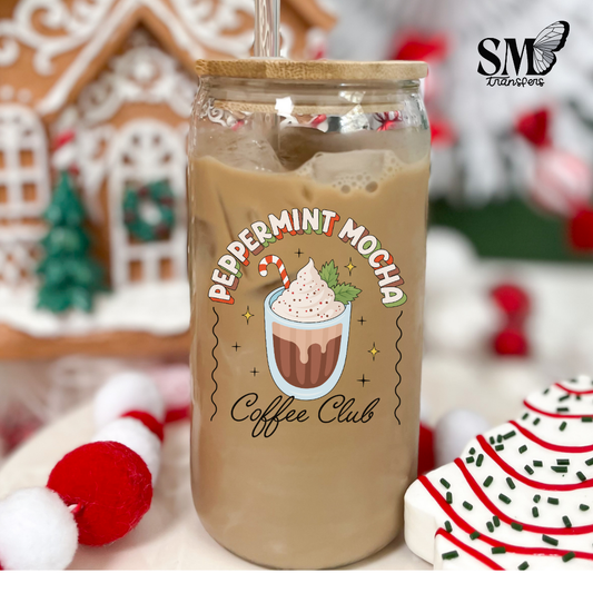 Peppermint Mocha Coffee Club Cup Decal