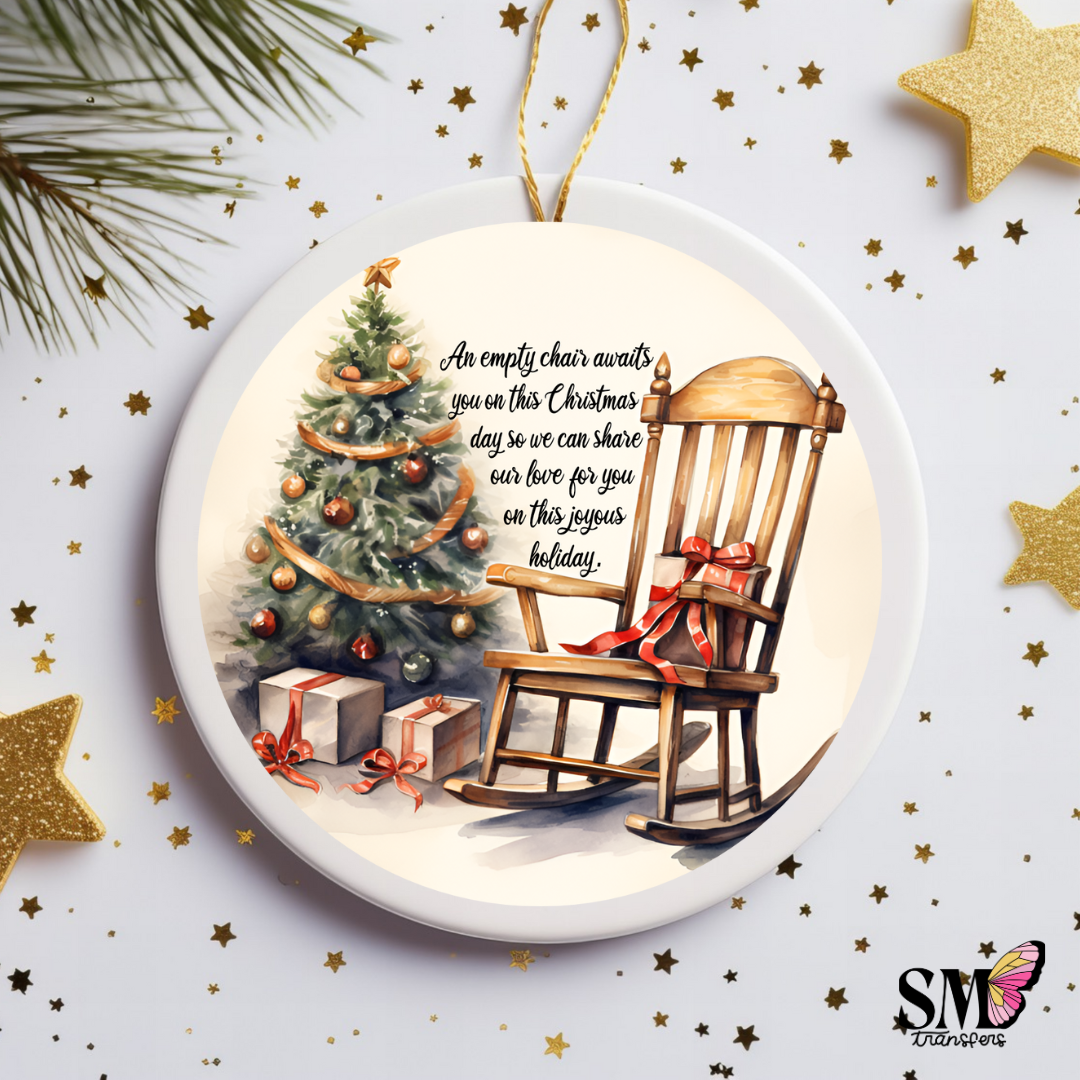 Memorial Rocking Chair Quote - Ornament Decal