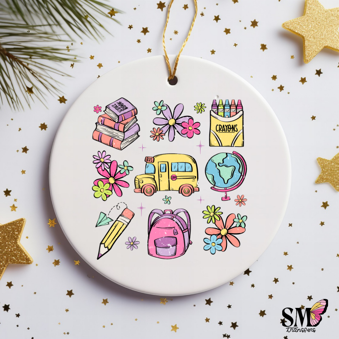 School things ornament decal