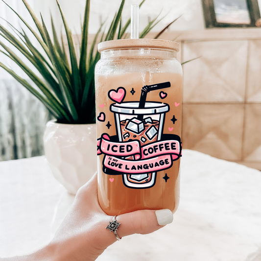 Iced Coffee Love Language  cup decal