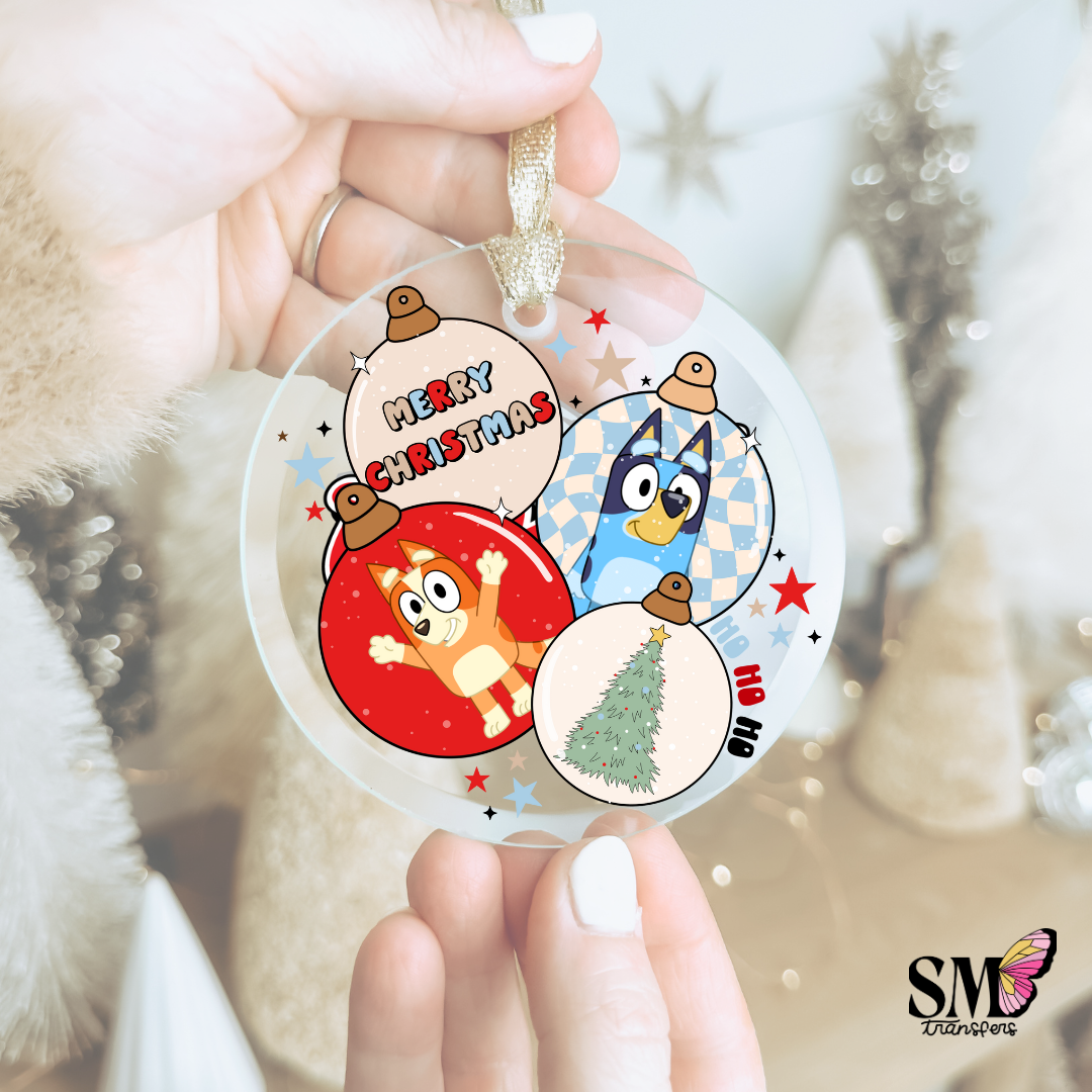 Cute puppy christmas ornament decal