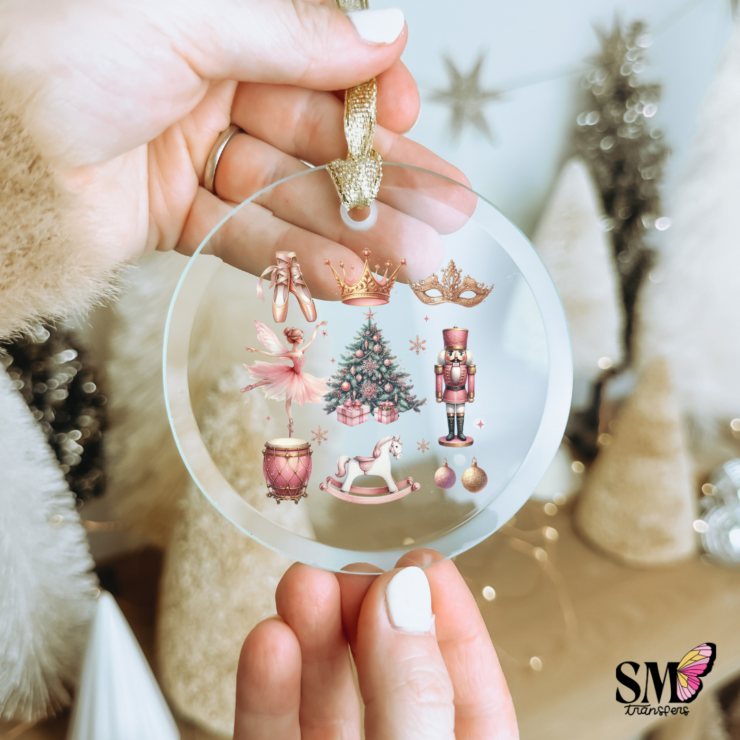 Pink Christmas things - ornament decal