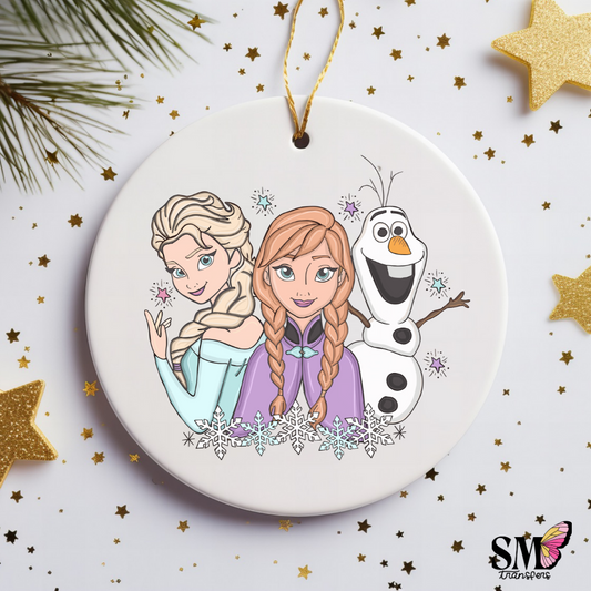 Princess and snowman characters - ornament decal